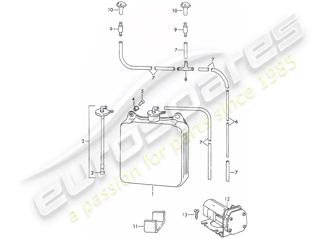 porsche 1966 (911/912) windshield washer unit - d >> - mj 1967 diagrama de piezas