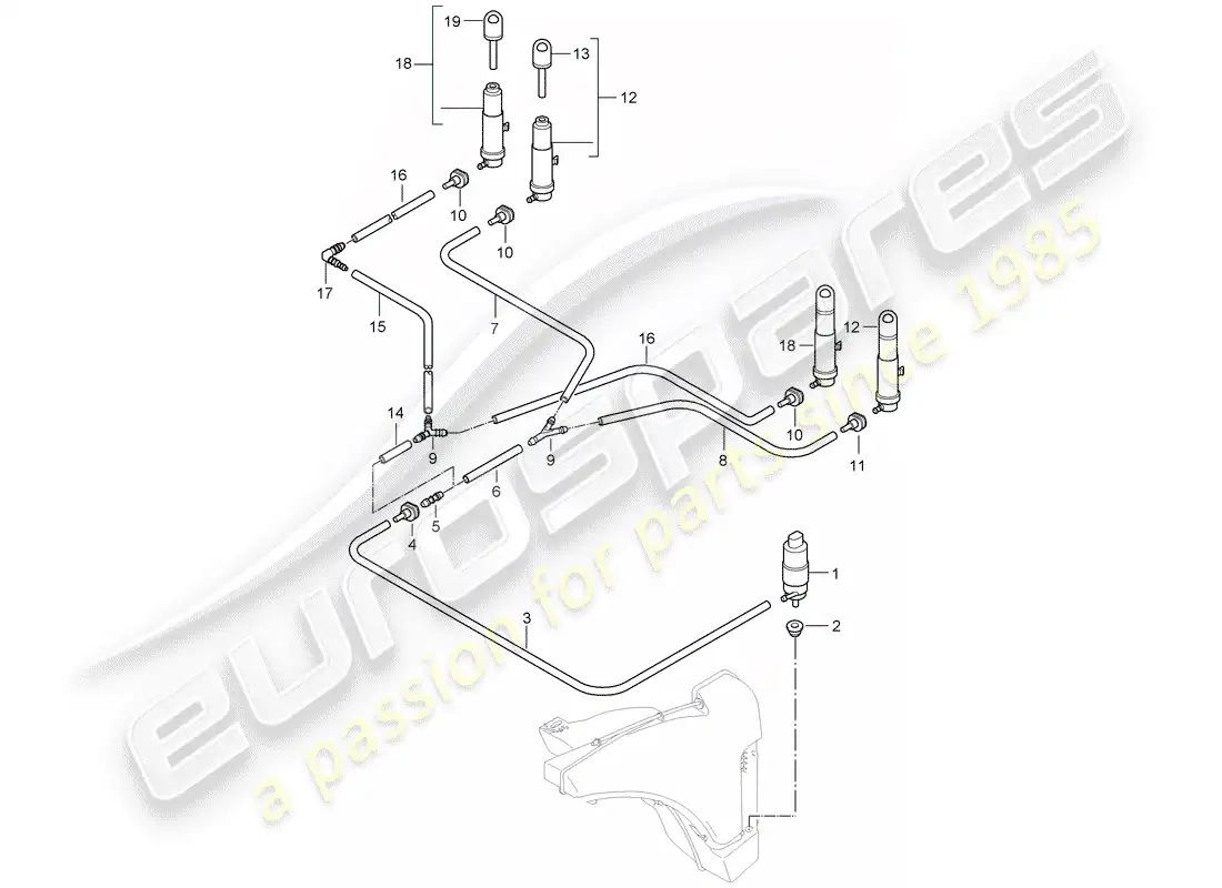 porsche 2010 (997-2 gt3) sistema arandela diagrama de piezas