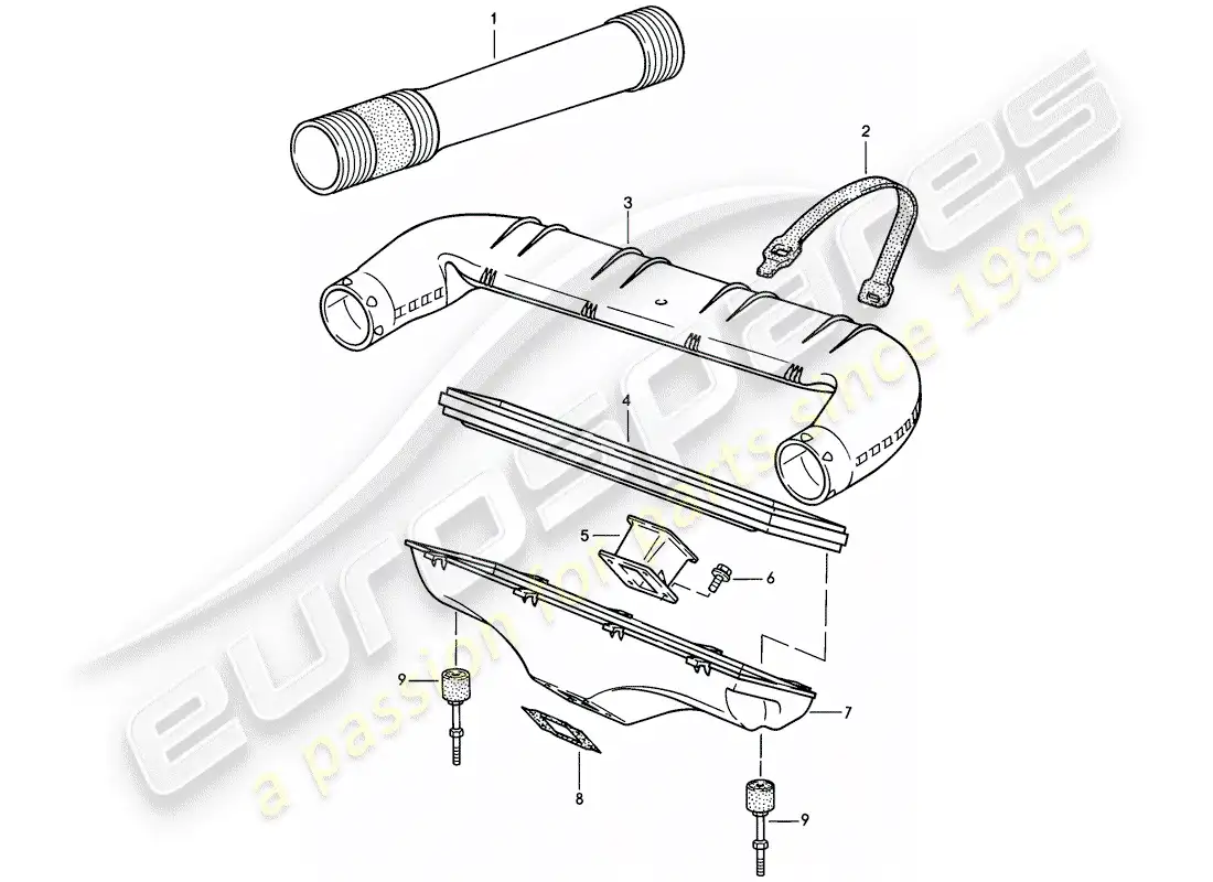 porsche 1985 (928) filtro de aire - l-jetronic - d >> - mj 1984 diagrama de piezas