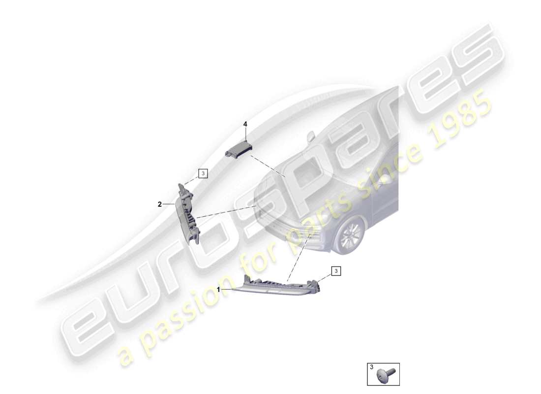 porsche 2023 (cayenne e3 pa) faro adicional piezas individuales diagrama de piezas