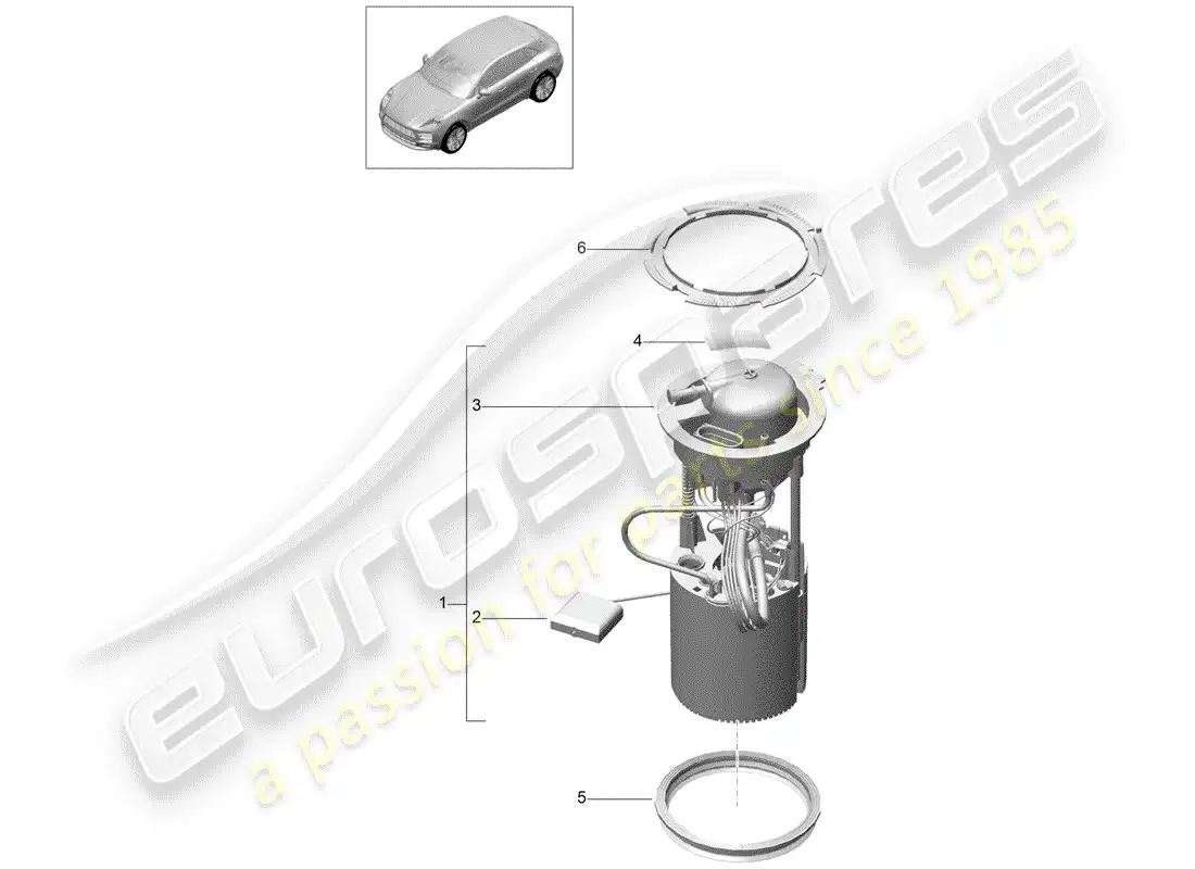 porsche 2019 (macan) bomba de combustible diagrama de piezas