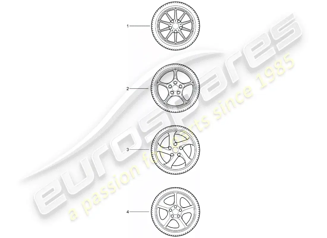 porsche 2011 (tequipment) juegos de ruedas dentadas diagrama de piezas