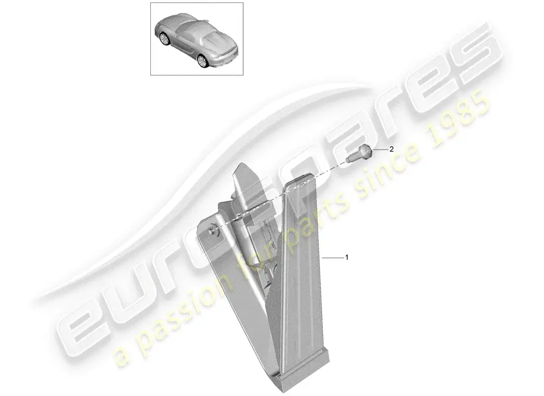 porsche 2016 (981 boxster spyder) pedales diagrama de piezas