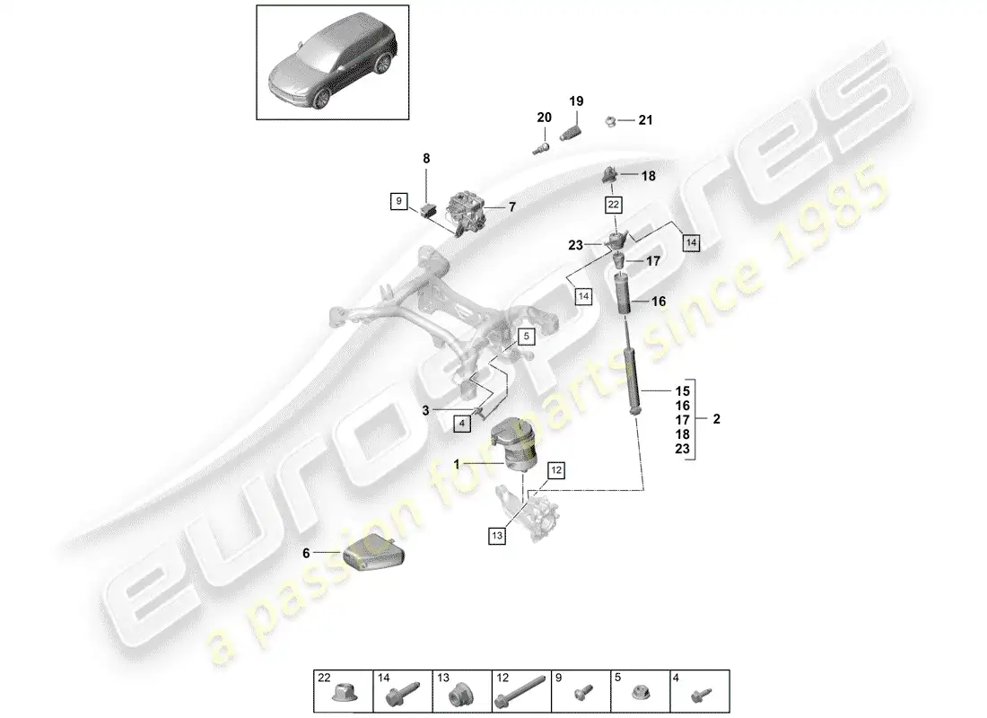 porsche 2019 (cayenne e3 9ya/9yb) aire primaveral diagrama de piezas