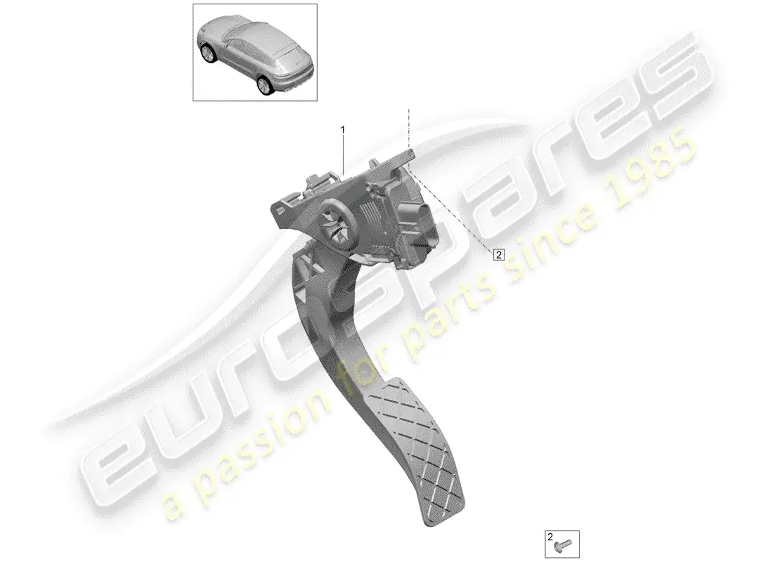 porsche 2016 (macan) pedal acelerador diagrama de piezas