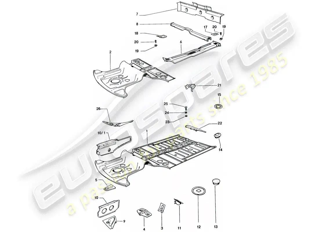 porsche 1974 (914) marco diagrama de piezas