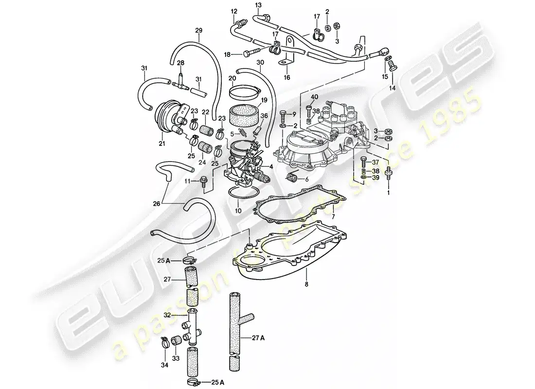 porsche 1980 (928) k-jetronic - 2 diagrama de piezas