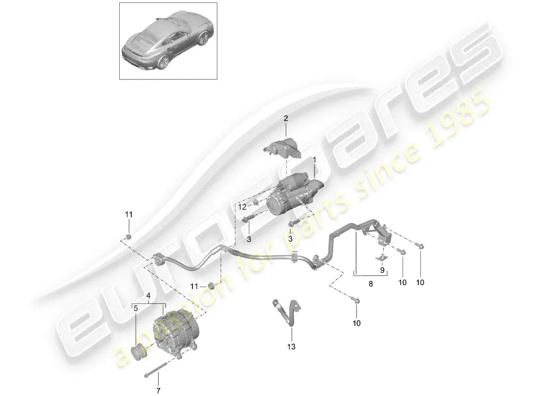 porsche 2014 (991-1 turbo) inicio diagrama de piezas