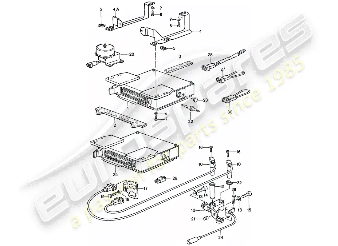 porsche 1986 (944) electricidad del motor 2 diagrama de piezas