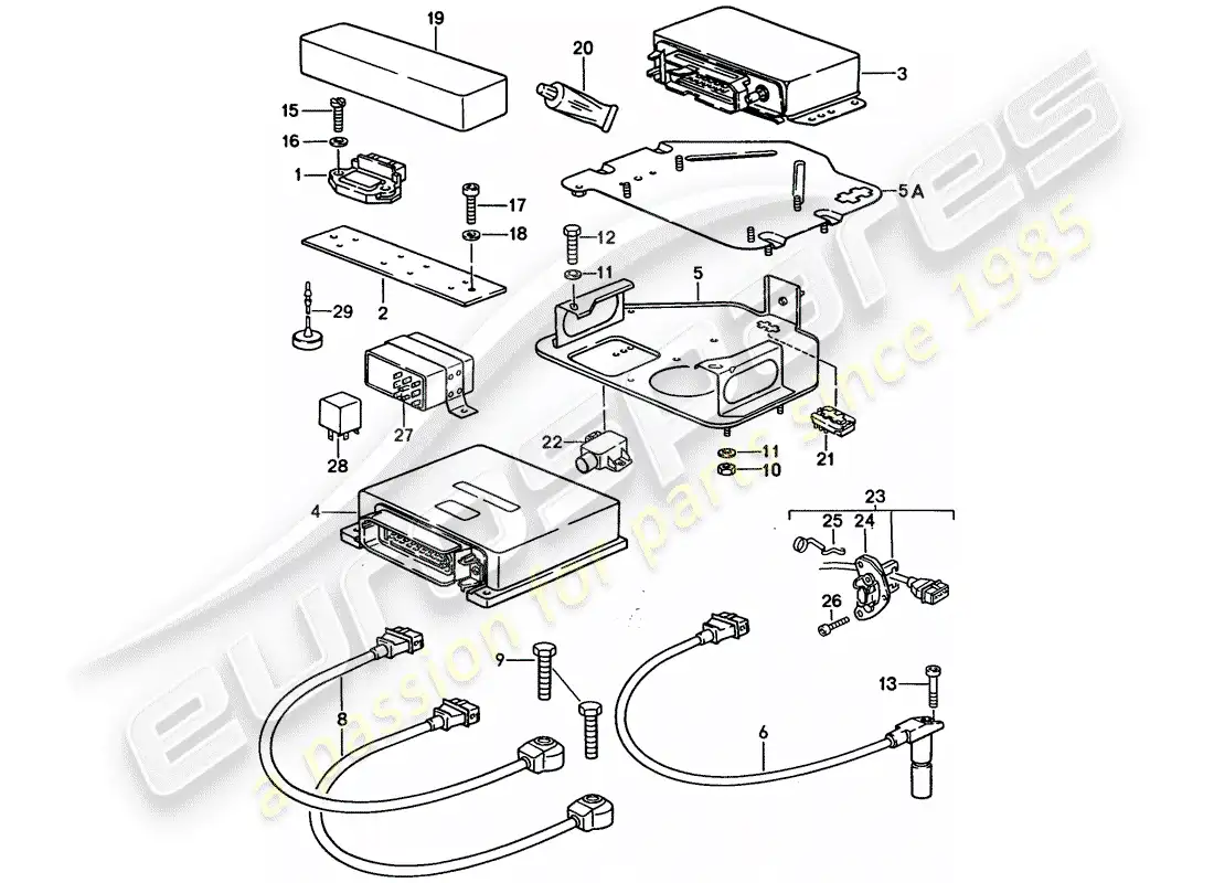 porsche 1994 (928) electricidad del motor - lh-jetronic diagrama de piezas