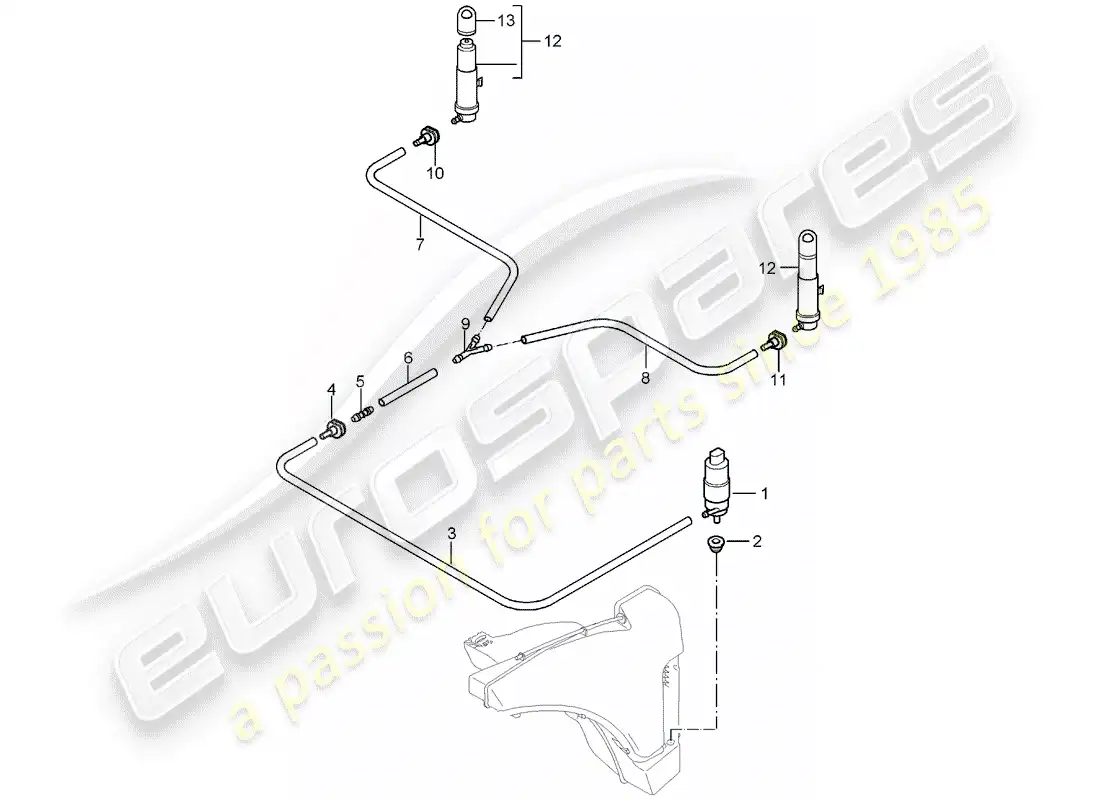 porsche 2005 (987 boxster) sistema arandela diagrama de piezas