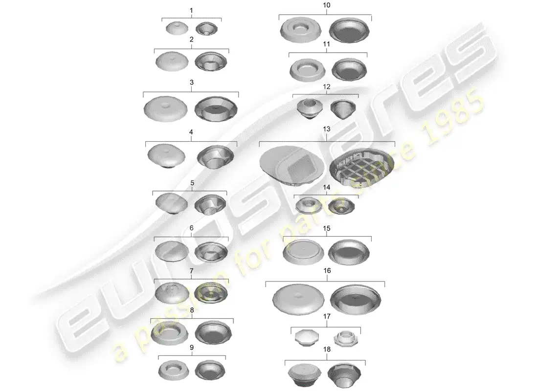 porsche 2019 (718 cayman) enchufar diagrama de piezas