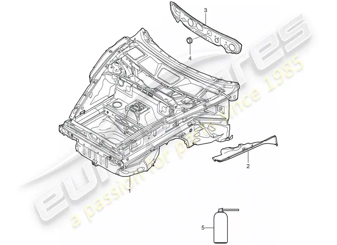 porsche 2006 (987 boxster) interfaz diagrama de piezas