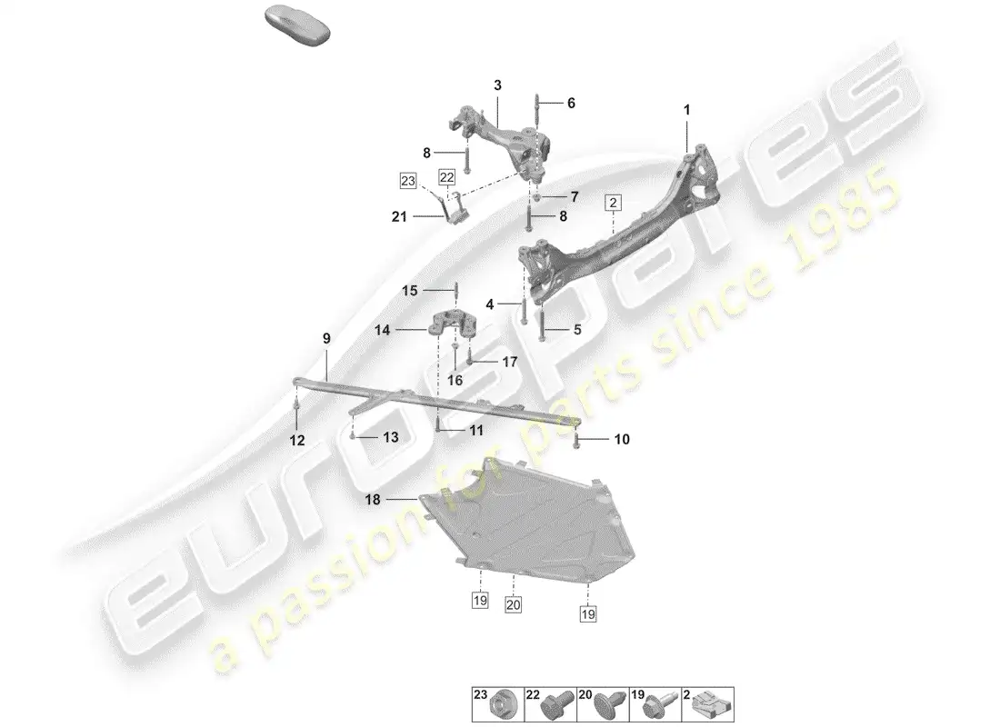 porsche 2019 (992-1) eje posterior diagrama de piezas