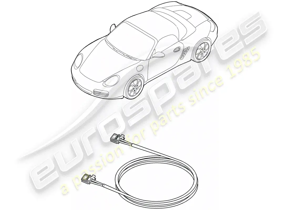 porsche 2005 (987 boxster) fibra óptica ligera diagrama de piezas
