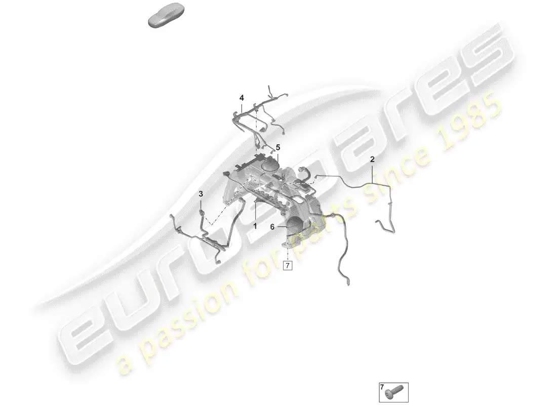 porsche 2019 (992-1) sistema de vacío diagrama de piezas
