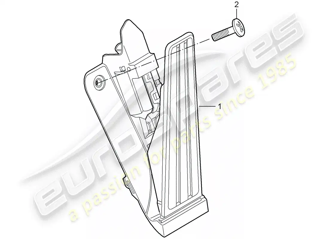 porsche 2006 (987 cayman) pedales diagrama de piezas