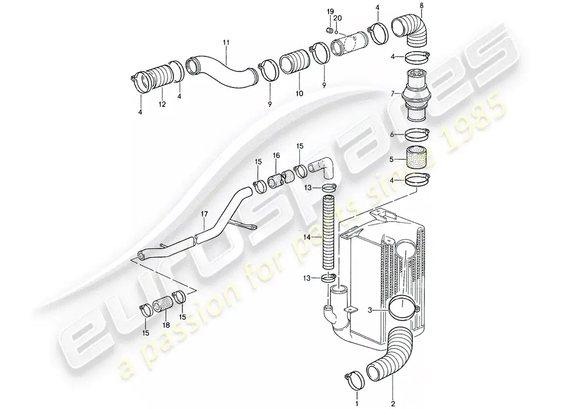 porsche 1987 (959) sobrealimentando 2 diagrama de piezas