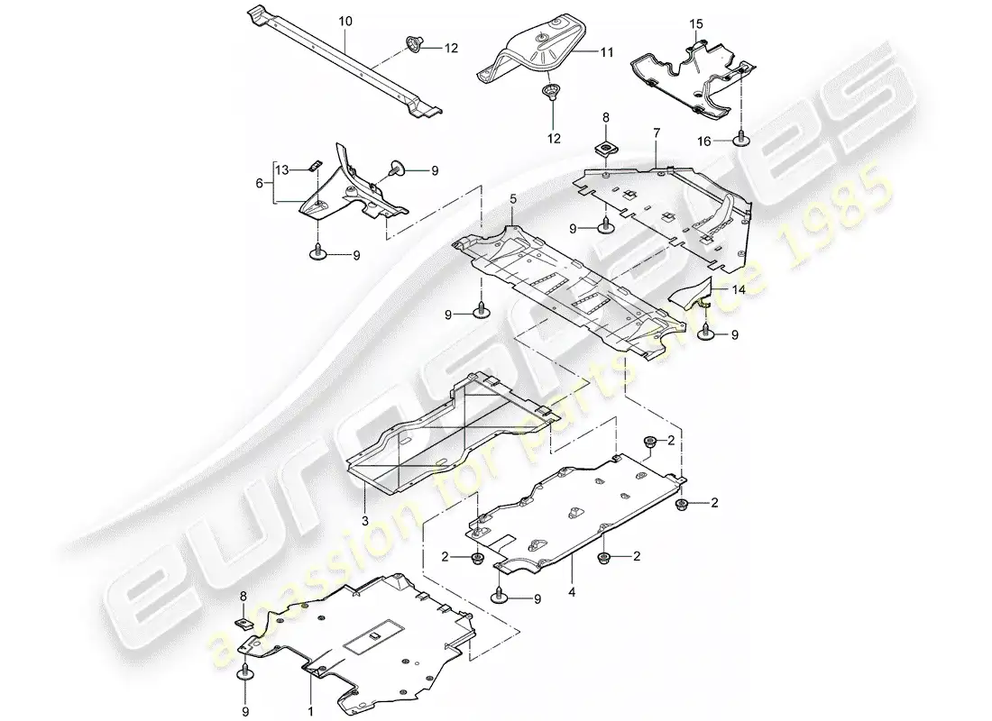 porsche 2011 (997-2 gt3) adornos diagrama de piezas