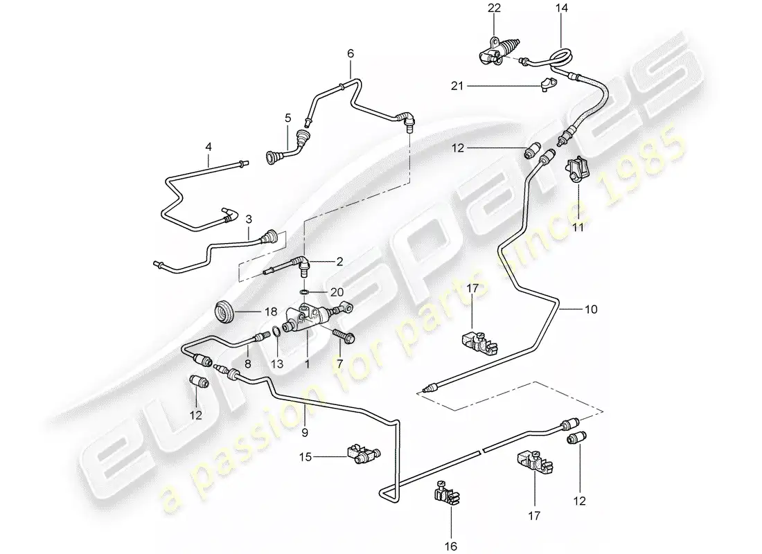 porsche 2010 (997-2 gt3) embrague hidráulico diagrama de piezas