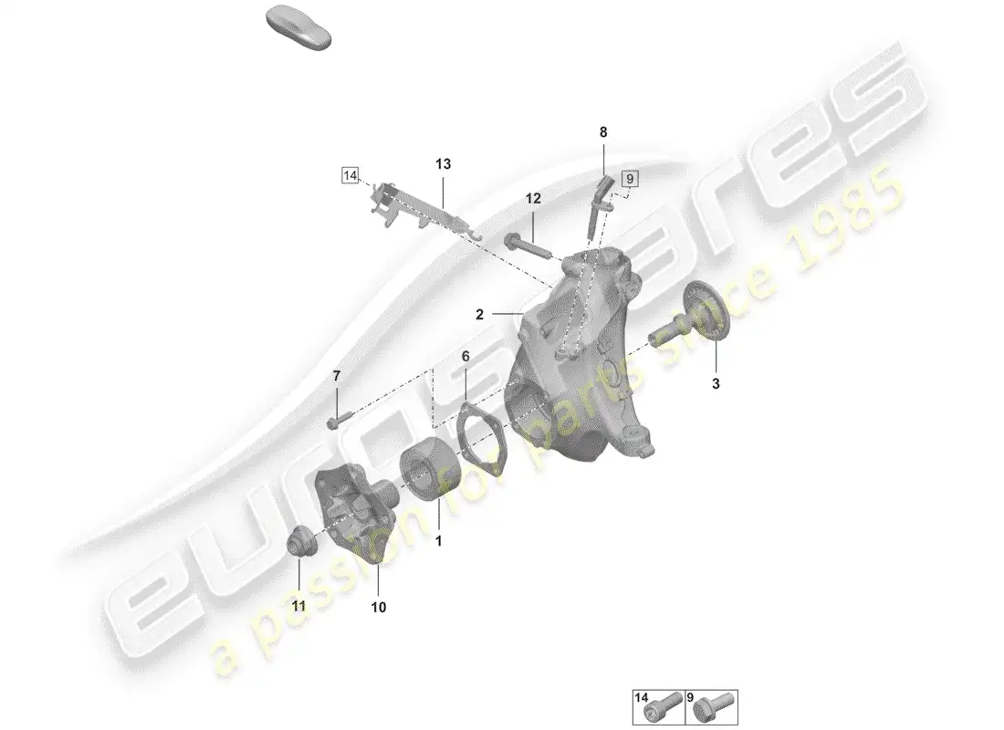 porsche 2019 (992-1) portador de ruedas diagrama de piezas