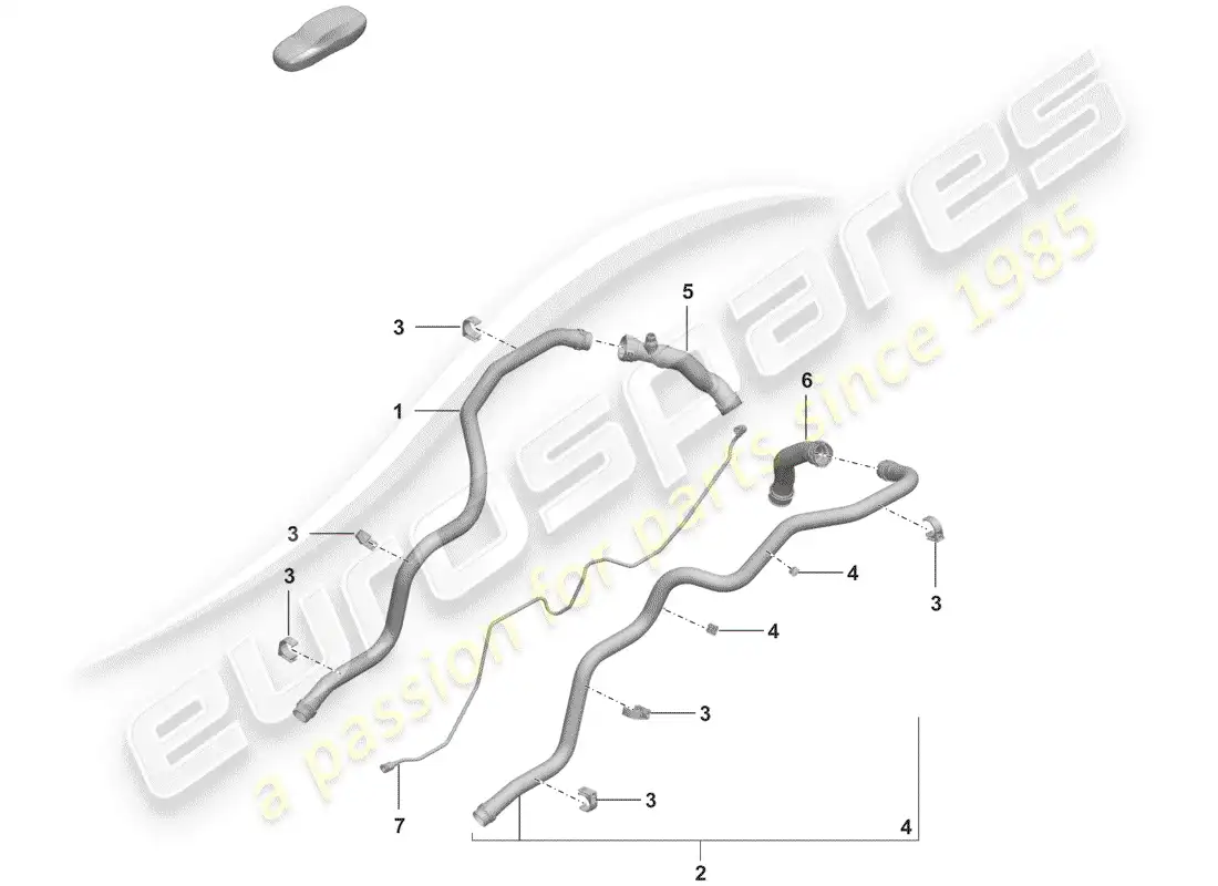 porsche 2019 (992-1) water cooling diagrama de piezas