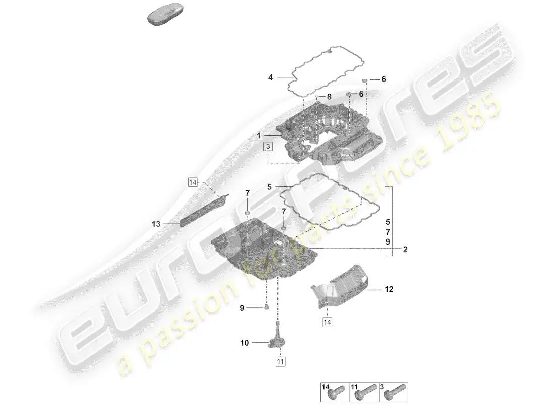 porsche 2019 (992-1) colector de aceite diagrama de piezas