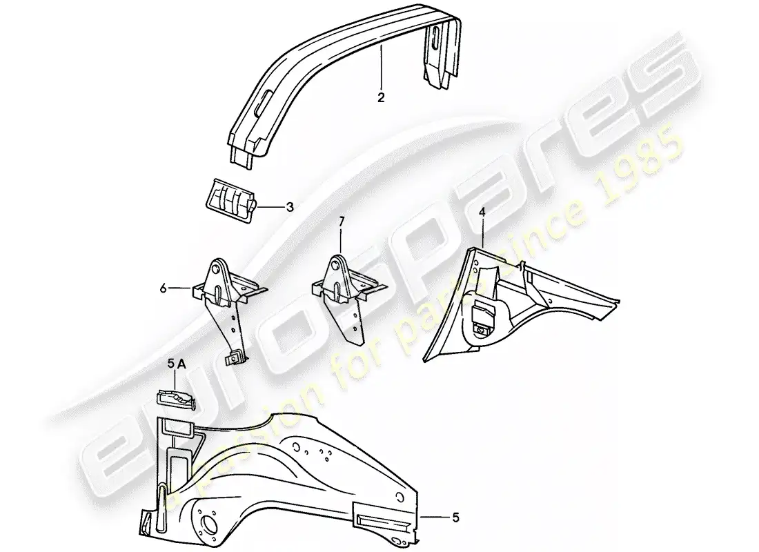 porsche 1984 (911) paneles interiores diagrama de piezas