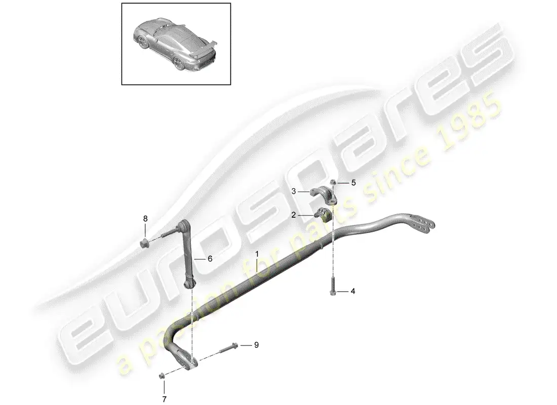 porsche 2015 (991-1 turbo) estabilizador diagrama de piezas
