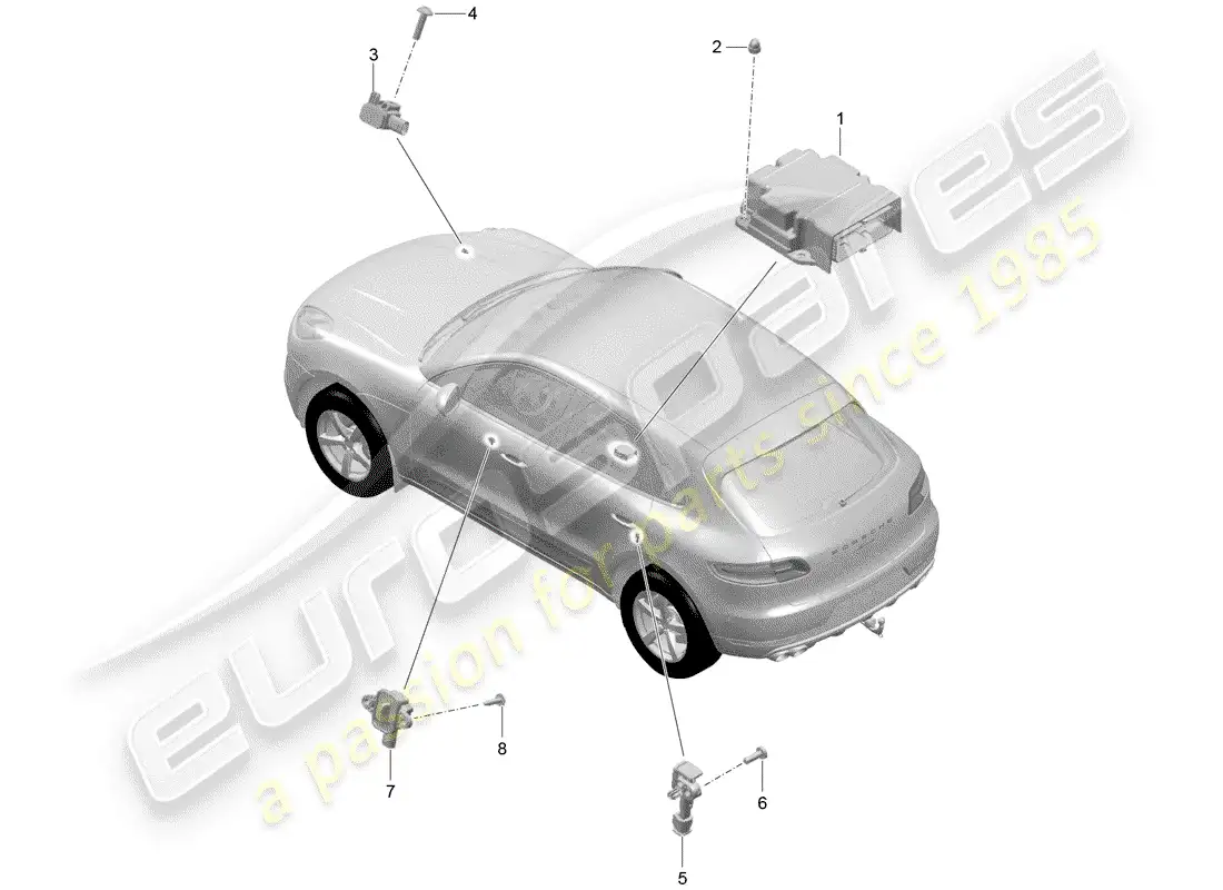 porsche 2014 (macan) módulo de control electrónico diagrama de piezas