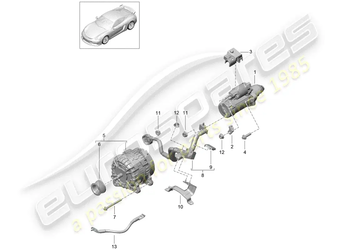 porsche 2016 (981 cayman gt4) inicio diagrama de piezas