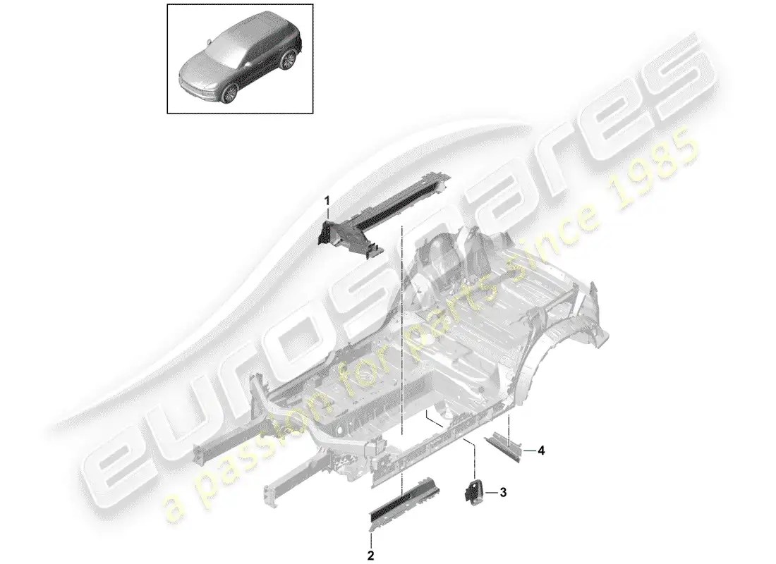 porsche 2020 (cayenne e3 9ya/9yb) marco diagrama de piezas