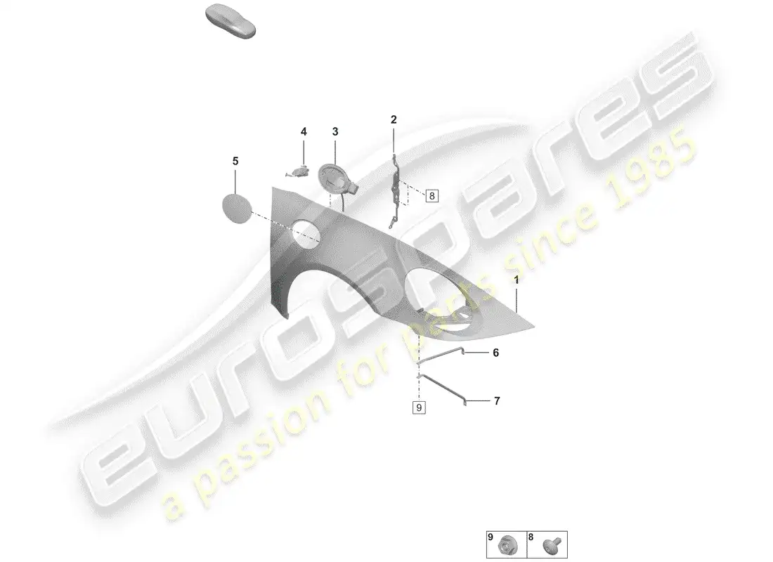 porsche 2019 (992-1) defensa diagrama de piezas