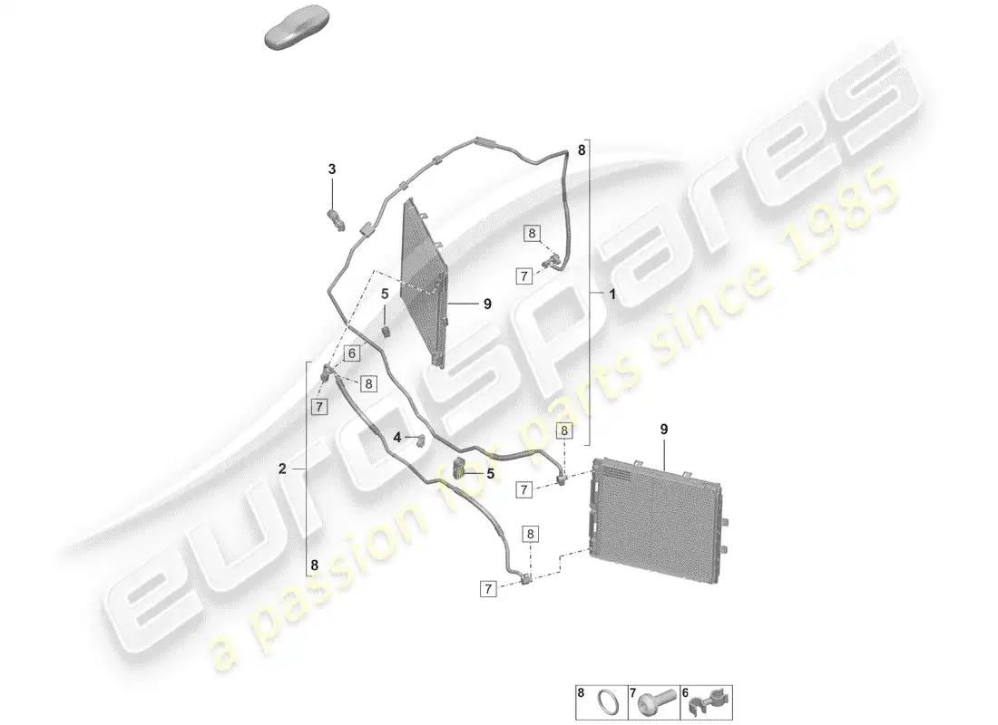 porsche 2019 (992-1) aire acondicionado diagrama de piezas