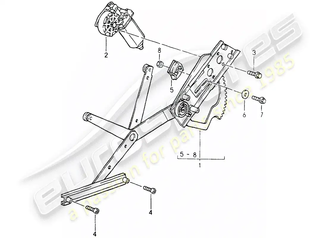 porsche 1991 (964) regulador de ventana - eléctrico diagrama de piezas