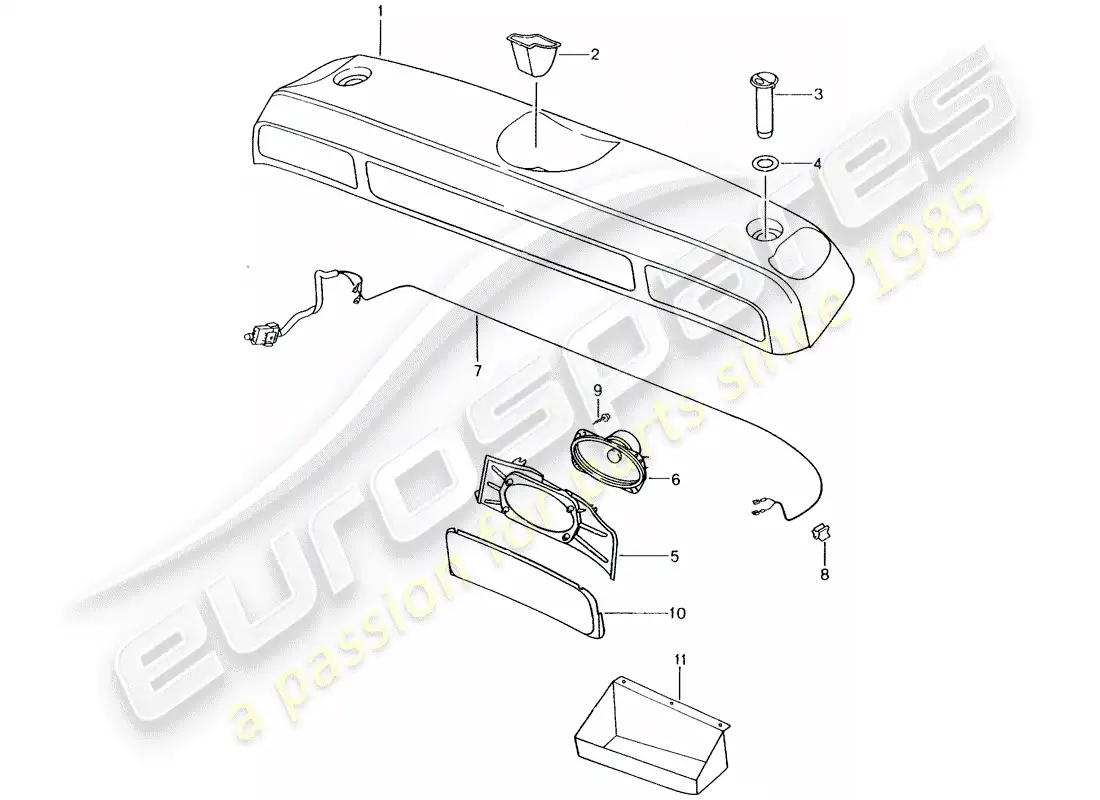 porsche 2004 (986 boxster) caja de almacenaje - f 98-ws605 603>> - d - mj 1998>> diagrama de piezas