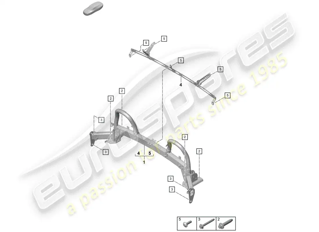 porsche 2019 (718 boxster spyder) barra antivuelco diagrama de piezas