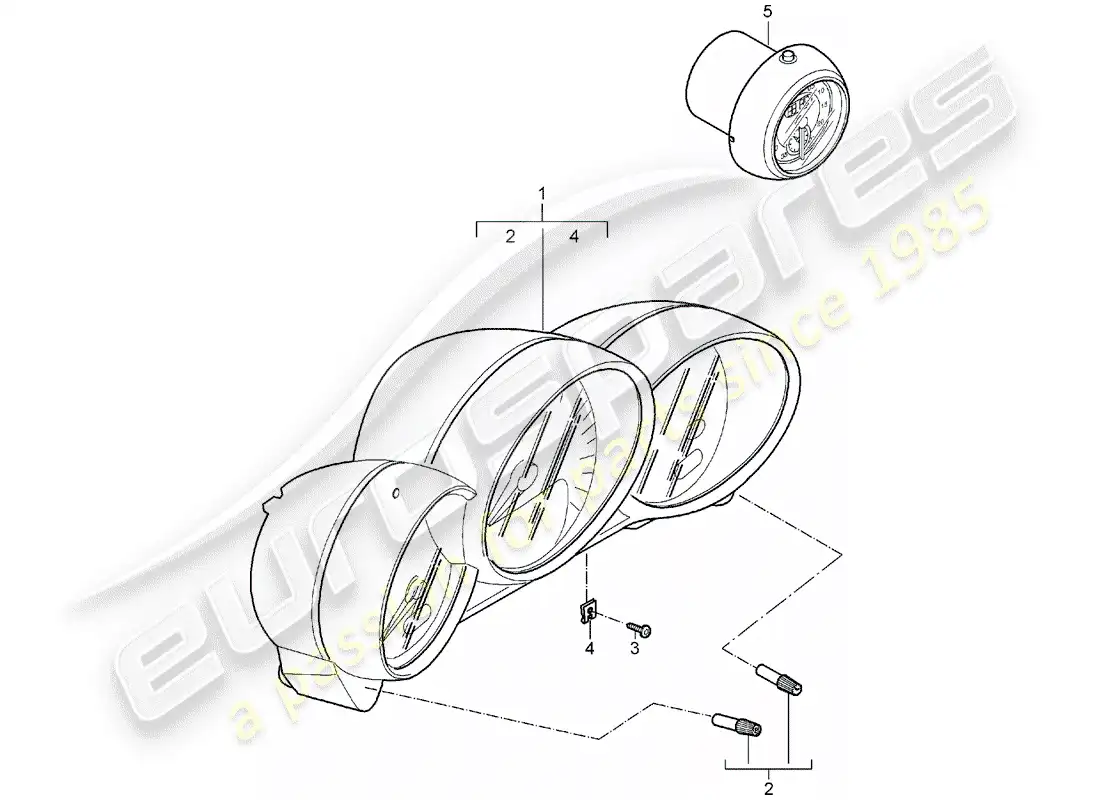 porsche 2006 (987 boxster) instruments diagrama de piezas