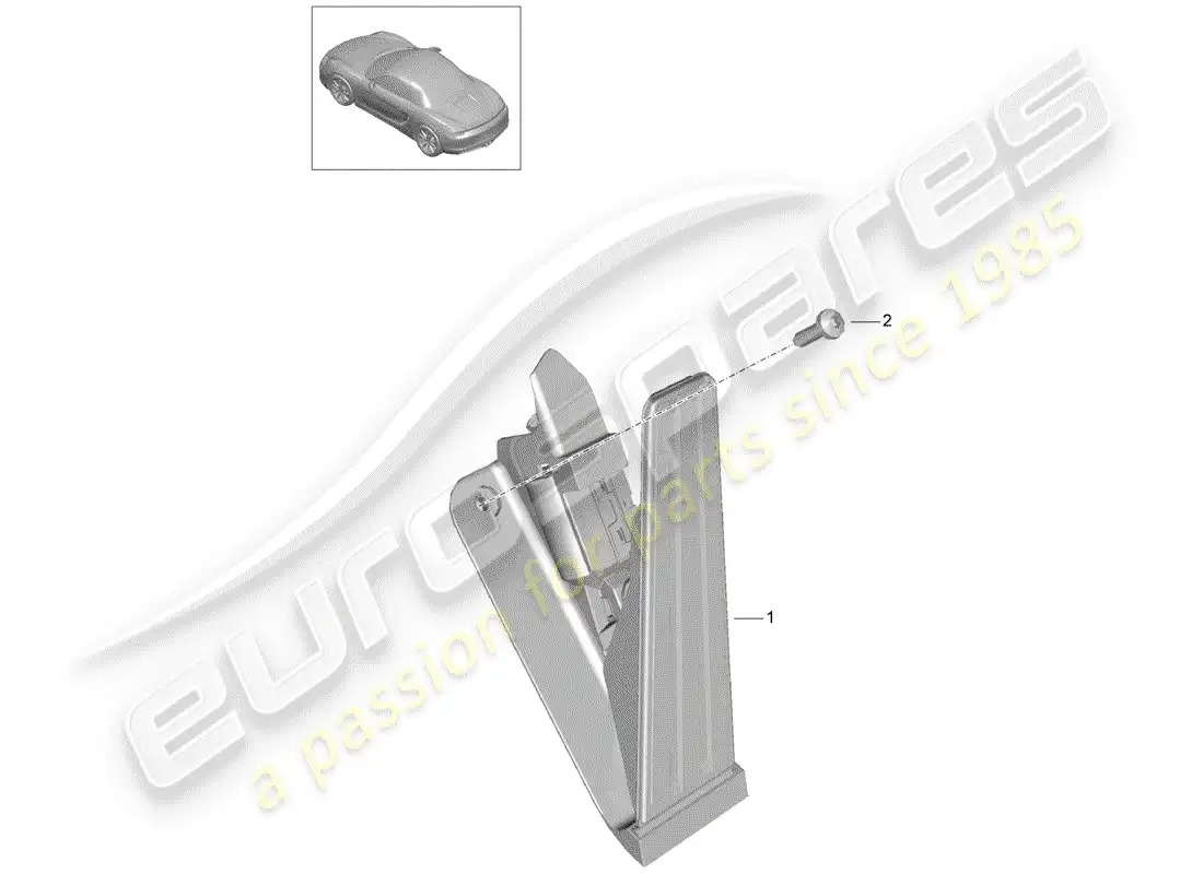 porsche 2012 (981 boxster) pedales diagrama de piezas