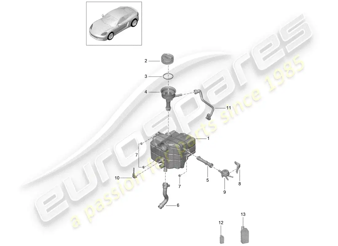 porsche 2019 (718 cayman) water cooling diagrama de piezas