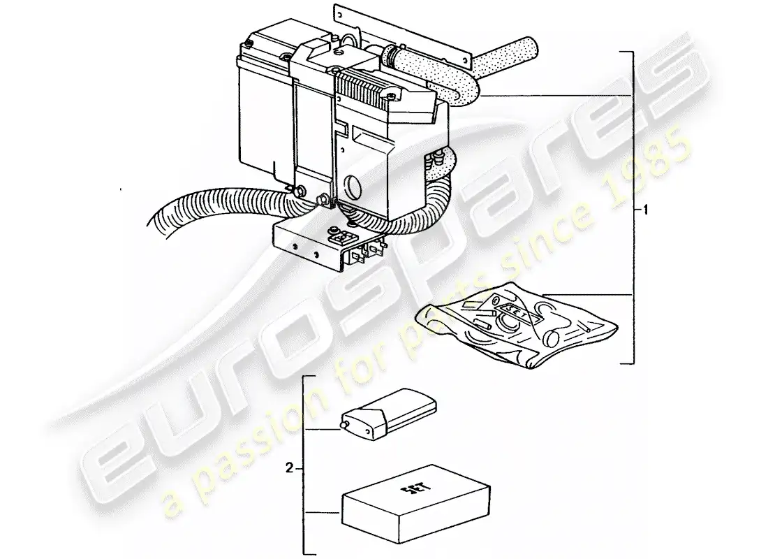 porsche 2005 (tequipment) calefacción opcional diagrama de piezas