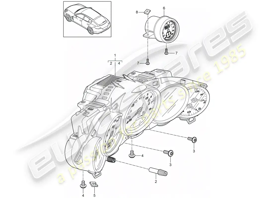 porsche 2014 (panamera 970) instruments diagrama de piezas
