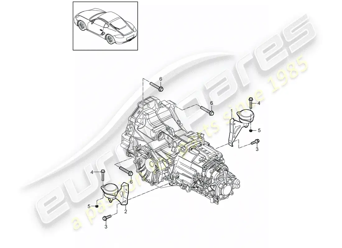 porsche 2012 (987 cayman) - pdk - diagrama de piezas