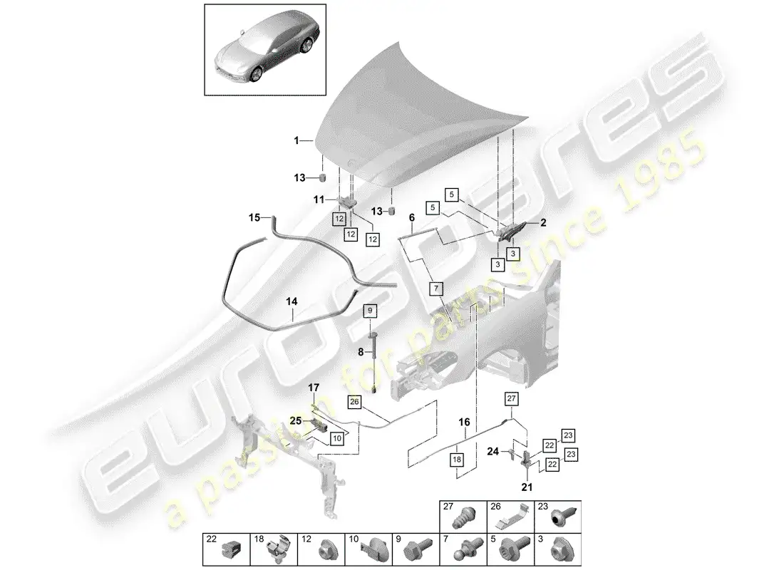 porsche 2017 (panamera 971-1) cubrir diagrama de piezas