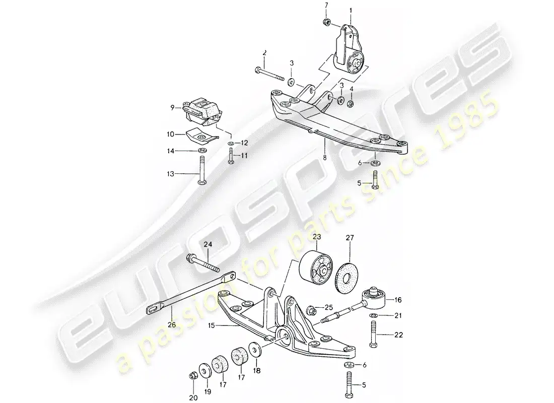 porsche 1994 (993) suspensión de transmisión - g64.20/21 - g64.51/52 diagrama de piezas