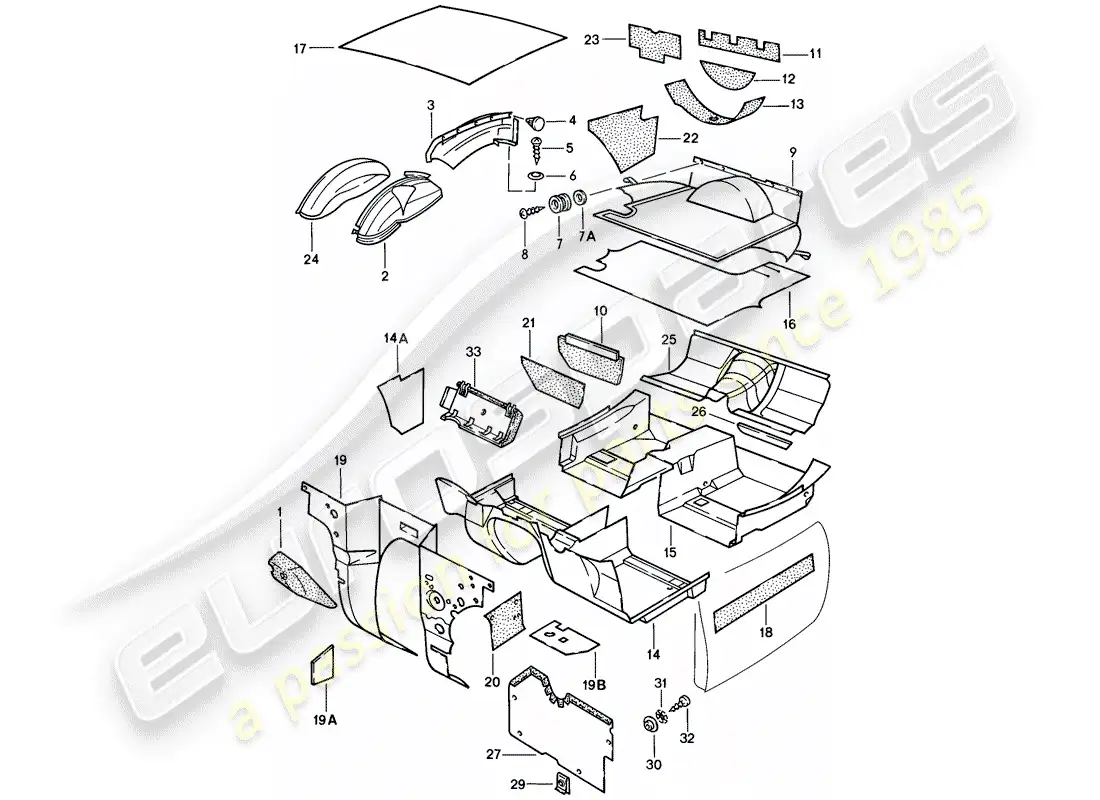 porsche 1979 (924) embellecedores - cubierta de piso diagrama de piezas