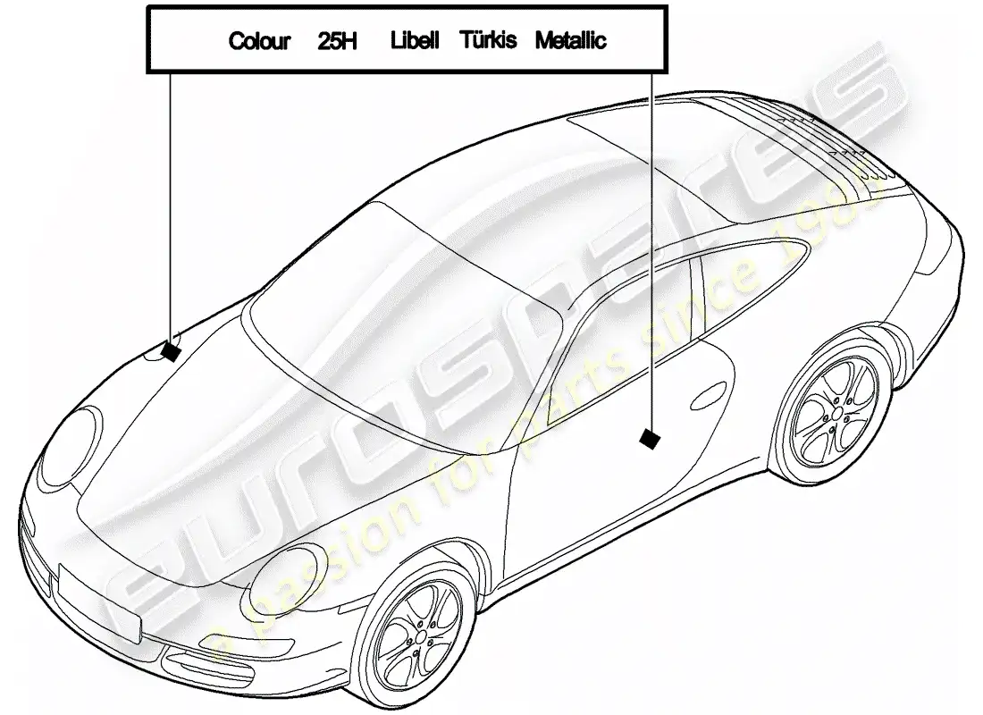 porsche 2012 (997-2) barra de retoque de pintura diagrama de piezas