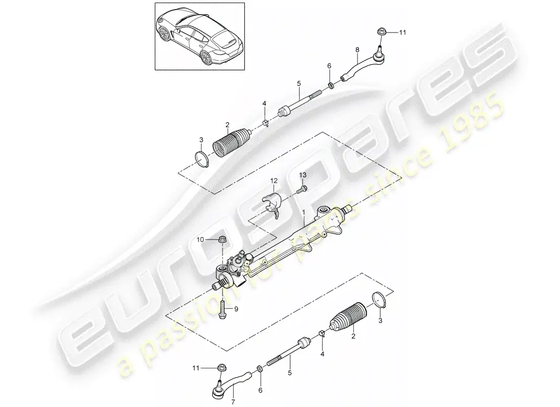 porsche 2016 (panamera 970) dirección asistida diagrama de piezas