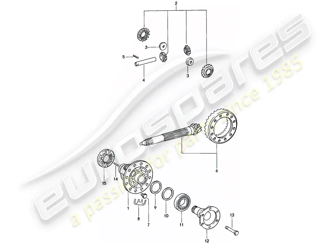 porsche 1985 (911) diferencial diagrama de piezas