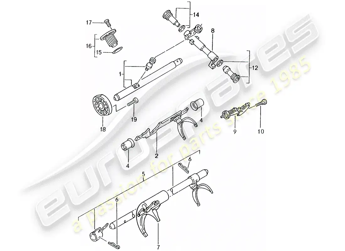 porsche 1999 (986 boxster) caja de cambios manual - piezas sueltas diagrama de piezas
